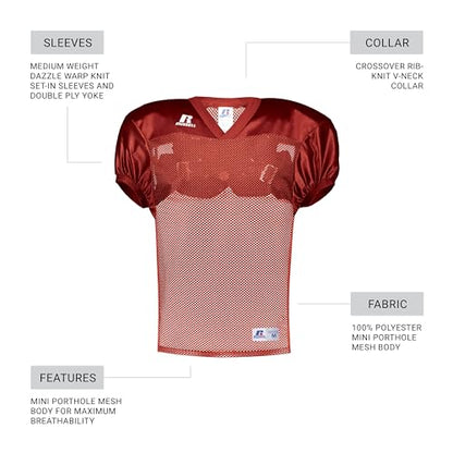 Russell Athletic Boys Youth Stock Practice Jersey - color: True Red, size: Medium