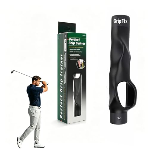 Golf Grip Trainer - Portable Swing Training Aid for Correct Hand Positioning & Muscle Memory - Non-Slip ABS & TPR Tool Fits Most Golf Clubs - Perfect Golf Gift for Men, Women & Beginners