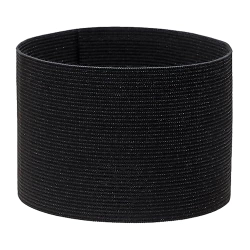 Blank Elastic Nylon Captain Armband for Soccer,Adjustable WristBand Protective Badge Sport Accessory for Leader,Volleyball Football Basketball,Training,Competition,Coach,Adults,1pcs - color: Black