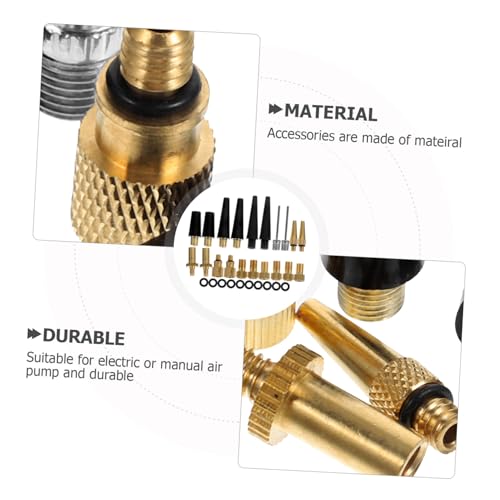 Garneck 30pcs Air Nozzle and Needle Set for Bike Pump Valve Adaptor Ball Pump Gauge Inflator
