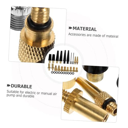 Garneck 30pcs Air Nozzle and Needle Set for Bike Pump Valve Adaptor Ball Pump Gauge Inflator
