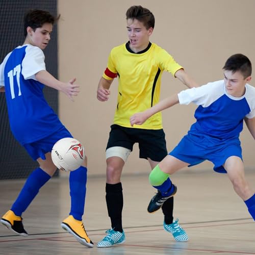 Low Bounce Futsal Ball Size 4 - Indoor Futsal Soccer Balls with Durable TPU Cover for Training & Match Play | Reinforced Stitching Design for Youth and Adults