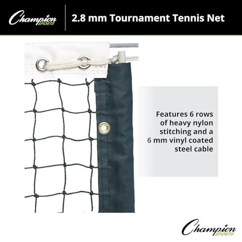 Champion Sports3.0 mm Tournament Tennis Net - size: 2.8mm