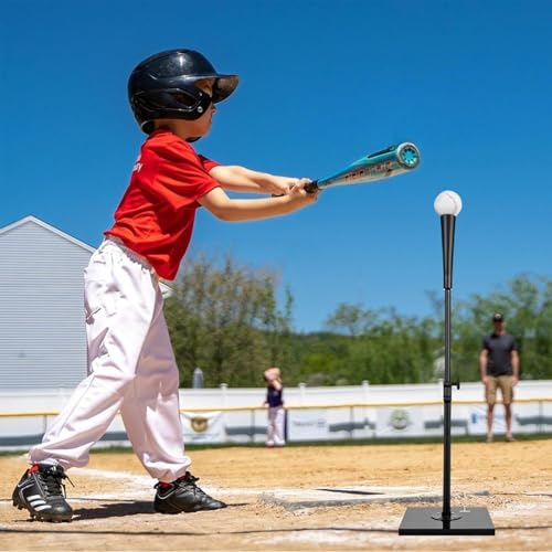 Portable Batting Tee for Baseball & Softball Heavy Duty Adjustable Height 23.25"-35.5" Hitting Tee, Rubber Top, Metal Shaft & Plastic Base for Kids & Youth