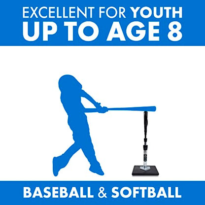 Tanner TEE The Original Youth Size Batting Tee (UP to Age 8)| Premium Adjustable Baseball/Softball Hitting Tee 20"-32", Flexible Hand-Rolled Flextop and Short Tee Stem for Ages 8 & Below (TT002)