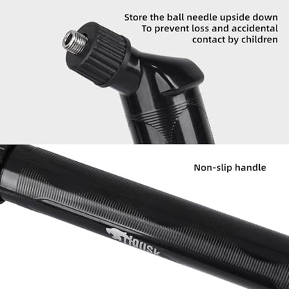 Tigrisk® Ball Pump for Sports Balls - Hand Pump for Soccer Football Volleyball Water Polo Rugby Exercise Sports Ball, Portable Air Pump with 6 Needles and 1 Nozzle