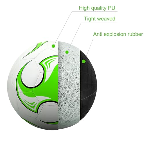 Soccer Ball Size 3,4,5 with Pump Needle Anti-Explosion Design Indoor Outdoor Suitable for Kids School Training Practice or Boys Girls Toddlers Gift