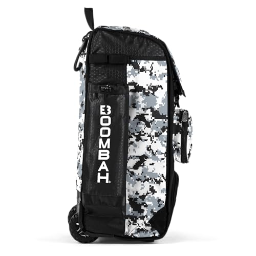 Boombah Rolling Catchers Superpack Baseball/Softball Gear Bag Digital Camo - 23-1/2" x 13-1/2" x 9-1/2" - Multiple Colors - Telescopic Handle and Holds 4 Bats - Wheeled Version - color: Black/Gray