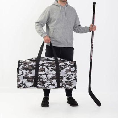 Jetstream Heavy Duty Multi Pocket Durable Sports Gym Equipment Travel Duffel Bag - color: L 32" Camo, size: 32IN