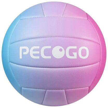 Size 5 Volleyball - Durable PU Leather, Indoor/Outdoor. Soft Control, Great Airtightness for Training/Games. Ideal for All Ages