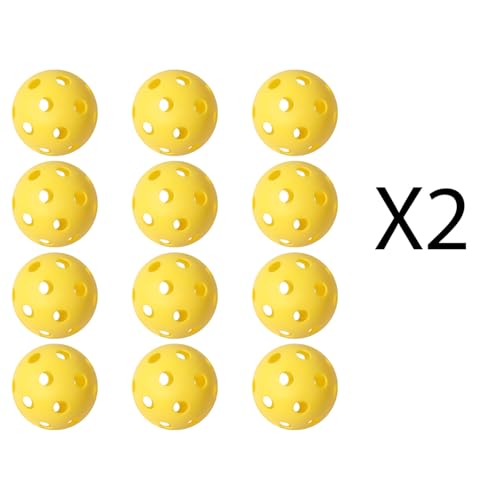 GSE Games & Sports Expert Practice Baseballs, Plastic Baseballs Training, Hollow Airflow Softballs for Pitching, Batting, Catching for All Skill Levels (Several Styles Available) - color: Yellow, style: 24-PACK