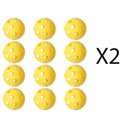 GSE Games & Sports Expert Practice Baseballs, Plastic Baseballs Training, Hollow Airflow Softballs for Pitching, Batting, Catching for All Skill Levels (Several Styles Available) - color: Yellow, style: 24-PACK