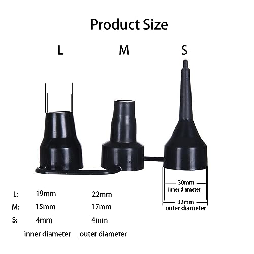 Air Pump Replacement Nozzles, 3 Pack Inflatable Pump Nozzles Head, Air Pump Inflator Adaptor Accessory for Partial Air Bed, Air Mattress etc