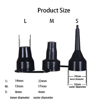 Air Pump Replacement Nozzles, 3 Pack Inflatable Pump Nozzles Head, Air Pump Inflator Adaptor Accessory for Partial Air Bed, Air Mattress etc