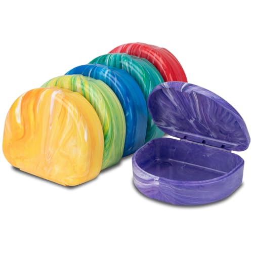 Practicon Marble Retainer Cases, Orthodontic Aligner Case, Mouth Guard Holder (3 Pack) (Assorted) - color: Assorted