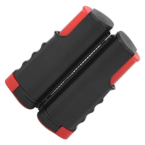 LIZEALUCKY Table Tennis Net Rack Portable Telescopic Adjustable for Pong Players - color: Wavy edge black and red