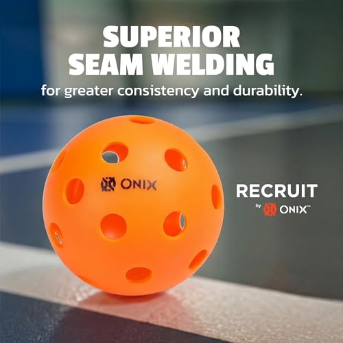 ONIX Recruit Ready‑to‑Play Indoor Pickleball Balls with Superior Welding Design — Durable Construction, Consistent Bounce, and Ideal for Fun and Competitive Indoor Play
