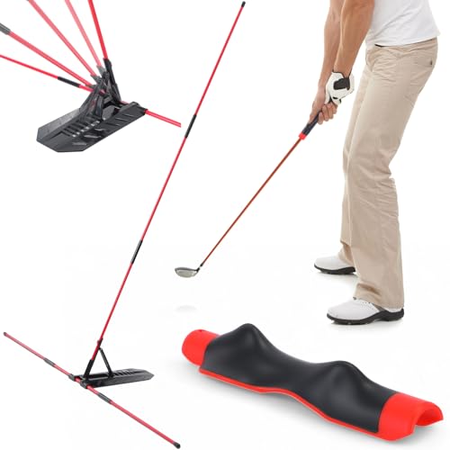 Golf Alignment Sticks & Swing Trainer Set Adjustable 7-Angle Holder & Grip Trainer Aid Portable Sectional Design for Swing Plane & Path Correction Training Equipment - color: Orange
