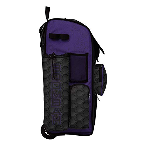 Boombah Rolling Superpack 2.0 3DHC Baseball/Softball Gear Bag - 23-1/2" x 13-1/2" x 9-1/2" - Multiple Colors - Telescopic Handle and Holds 4 Bats - Wheeled Version - color: Black/Purple