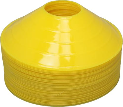 BlueDot Trading High Visibility Disc Cones for Sports, Agility Training, Soccer, Football, Field Cone Markers for Adults Yellow, Quantity 12-Pack