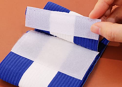 ONLYKXY Captain Armbands 9x30CM/3.54x11.81inch Adjustable Leader Armband for Soccer Basketball Volleyball School Team Competition Coach Players Wrist Arm Bands - color: Blue+White