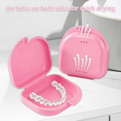 6Pcs Retainer Case,Slim Aligner Case with Vent Holes,Mouth Guard Case Dental Storage Container for Aligners Mouthpieces and Daily - color: Multicolor