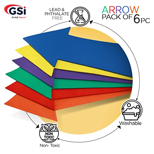 GSi Spot Markers – Non-Slip Non-Toxic Poly Spots – Floor Markers for PE, Sports & Classroom Activities - size: 4.⁠ ⁠Arrow
