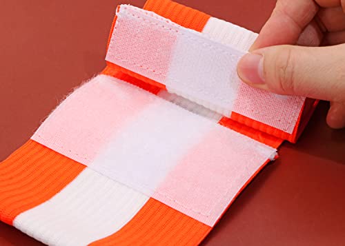 ONLYKXY Captain Armbands 9x30CM/3.54x11.81inch Adjustable Leader Armband for Soccer Basketball Volleyball School Team Competition Coach Players Wrist Arm Bands - color: Orange+White