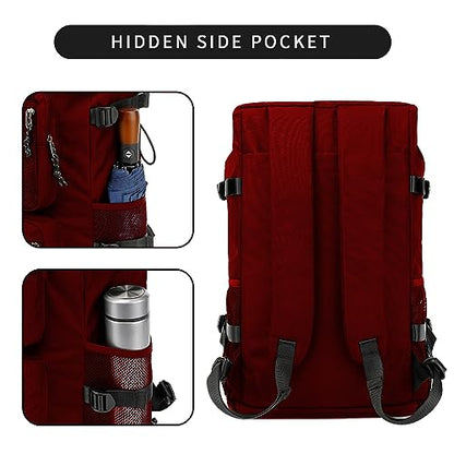 Solid color gym duffel bag backpack, wrestling bag,with shoe compartment, 4 kinds of back method waterproof travel sports walking laptop Lightweight (B-Magenta Red) - color: B-Magenta Red