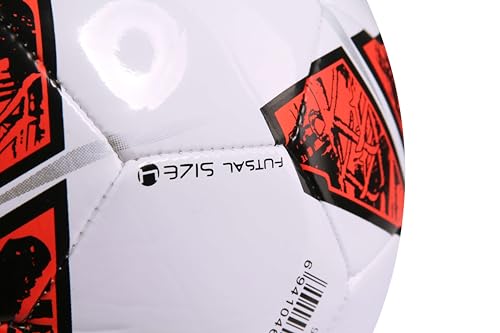 KELME Futsal Soccer Ball - Indoor Sala Ball Pelota de Futbol (White/Orange, 4)