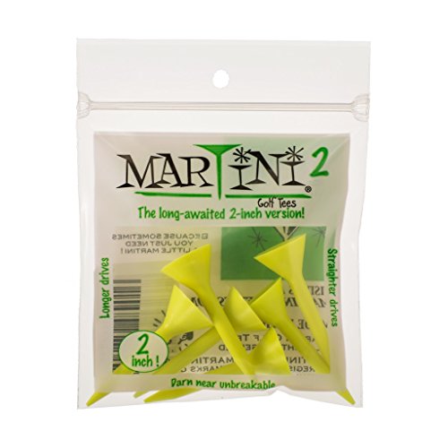MARTINI 2 Golf Tees - 2 Inch - Virtually Unbreakable - color: Yellow