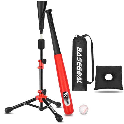 BaseGoal Baseball Tee for Kids,Youth Stand Set,Teeball Set,Youth Baseball,Softball Batting Tee Set,Easy Adjustable Height - style: Kids Baseball Tee New-A