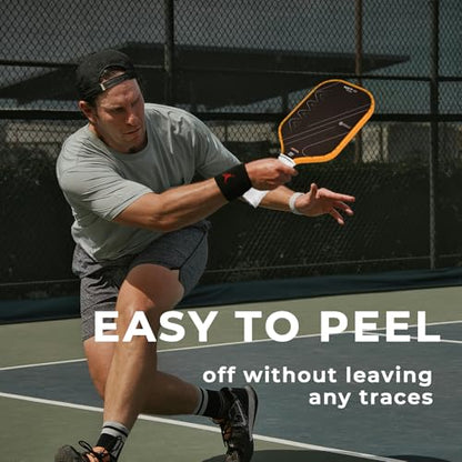 PICKLETECH Pickleball Paddle Protection Tape - Paddle Head Edge Guard - Racket Edge Protection Tape -Fit Perfectly Curved Edge -No Wrinkling - color: Yellow Diagonal Stripe, size: Width 20mm