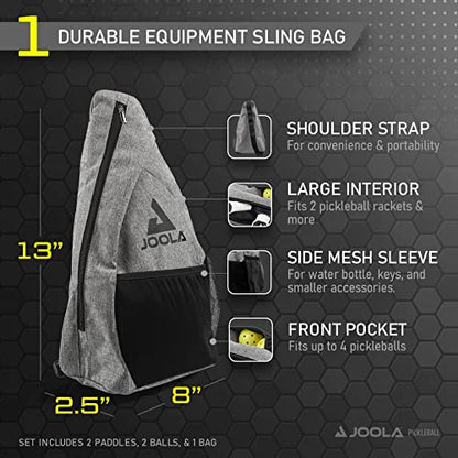 JOOLA Pickleball Paddles & Sets - Includes 2 Rackets, 2–4 Balls, and Storage Carry Bag - USAP Approved - color: Essentials Set