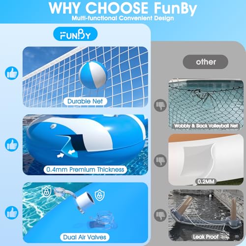 2026 Pool Volleyball Net With Lights,Inflatable Volleyball Net For Pool,Floating Swimming Game Toy for Kids&Adults,Solar pool Volleyball Set,Volleyball Net For Inground Pools,Water Sport Pool Party-L