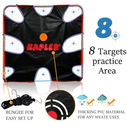 Kapler Lacrosse Goal Shooting Targets - 6x6ft Corner Target for Shooting Practice - Lacrosse Gifts for Boys and Girls - Fits Official Size Goals - style: With 8 Corner Pocket