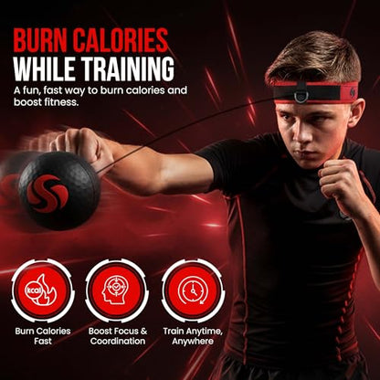 Soul Shift - Boxing Reflex Ball – Dual Competition Set | 2 Adjustable Headbands + 2 Training Balls + App Included | Speed, Agility & Hand-Eye Coordination for Adults & Kids | MMA Training Equipment