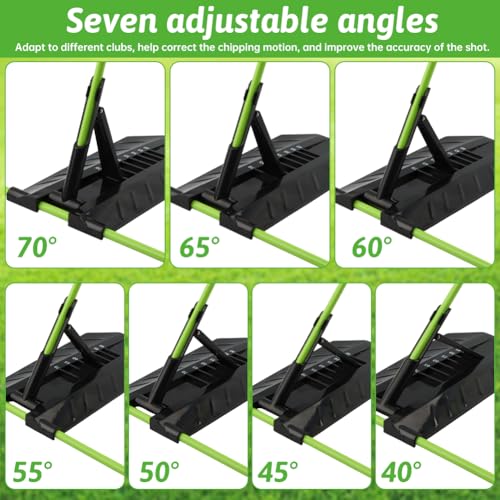 Golf Alignment Stick Holder Kit, Golf Training Aid Angle Adjustable with 6 Fiberglass Alignment Rods and ABS Angle Board, Swing Path Trainer Board for Backyard Practice