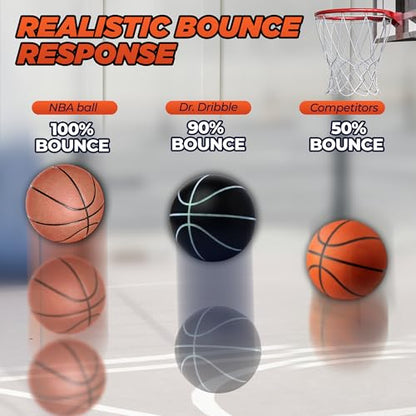 600g Premium Indoor Silent Basketball, Official Size 7 (29.5"), Never Compressed, Realistic Bounce, Premium Grip Grooves, High-Grade Foam, Indoor/Outdoor Practice for Home Drills