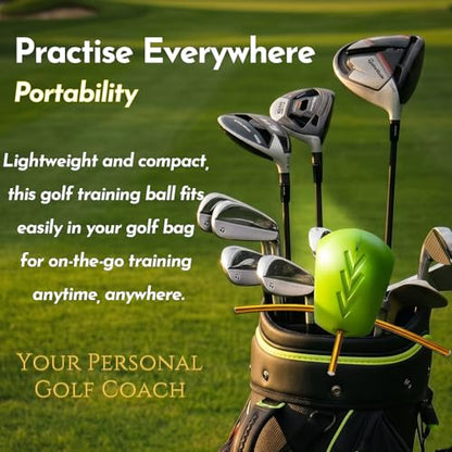 RILL 2-in-1 Golf Training Aid Set, Golf Swing Trainer for Posture Correction, Upgraded Memory Foam Smart Ball with Lanyard & Lead Wrist Trainer Brace for Muscle Memory, Corrects Chicken Wing
