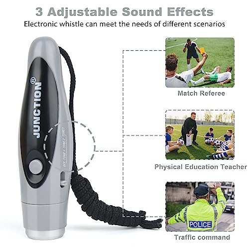 Electronic Whistles, Loudest Electric Whistles 3 Tones High Volume Whistle Hand Held for Coaches Referees Training Whistle Bulk, Outdoor Hiking Emergency Rescue Whistle Gifts - color: Grey