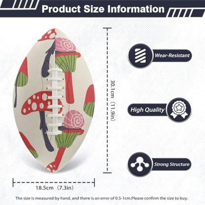 SYtrade Recreational Football Game Footballs PU Composite Leather Footballs for Training Indoor Outdoor - color: Mushroom Snail Khaki