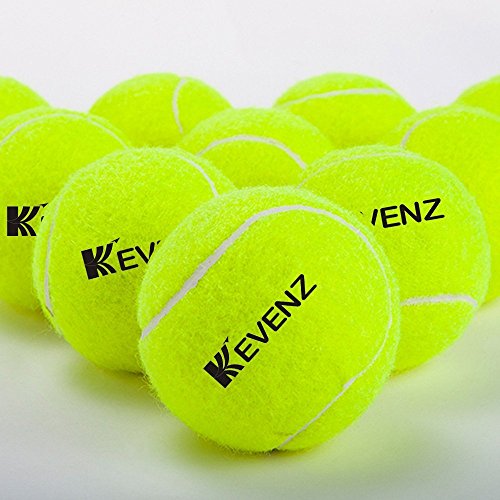 KEVENZ 12/24-Pack Standard Pressure Training Tennis Balls, Highly Elasticity, More Durable, Good for Beginner Training Ball