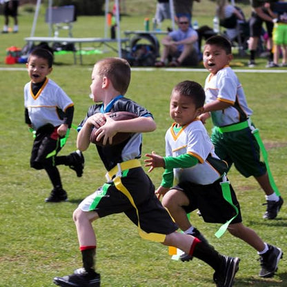 Peryiter 2/12/24/36 Player Flag Football Belt, Adjustable Football Belts and Flags for Kids Youth Adult Sport Team Training - color: Yellow,fluorescent Green