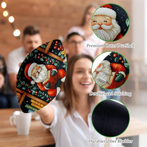 American Football, Official Size 11.9 x 7.3 Inch, Premium Composite Leather High-Grip Ball with Pro-Style Lacing, Unique Prints for Training, Games & Gifts - color: Santa Claus