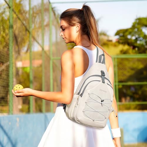 G4Free Pickleball Sling Bag for Women - Lightweight Crossbody Sports Bag - color: Ivory