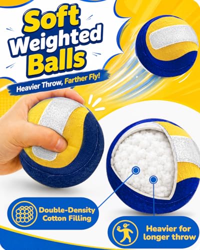 Toss and Catch Baseball Toys,Outdoor Sport Games for Kids and Family with Tball Bats and Toddler Baseball Glove and Sticky Soft Balls. Great for Yard Lawn Beach Pool and Indoor Fun