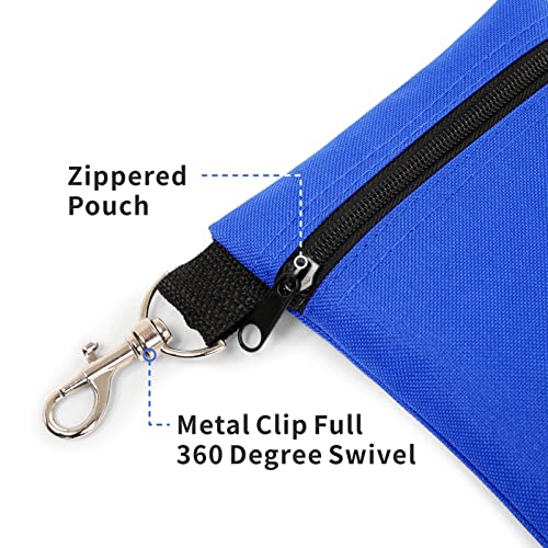 Golf Tee Pouch, 5.62 X 6.87 Inch Professional Zipper Golf Tee/Ball Pouch Bag with Metal Lobster Claw Clip - color: Royal Blue