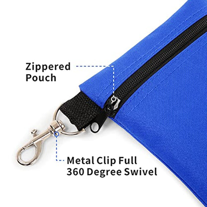 Golf Tee Pouch, 5.62 X 6.87 Inch Professional Zipper Golf Tee/Ball Pouch Bag with Metal Lobster Claw Clip - color: Royal Blue
