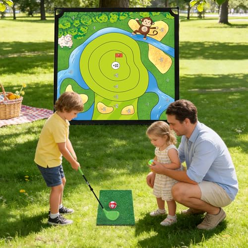 Golf Chipping Practice Game 52" x 52" Indoor Outdoor Games for Adult Kids and Family Golfer Training Set Without Club - style: Golf Set without Club